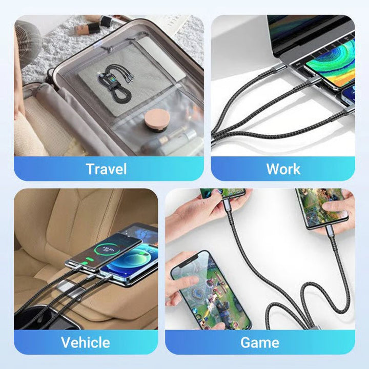 BowLift | LIGHTLINK – Transparent 3-in-1 Super Fast Charging Cable with LED Glow
