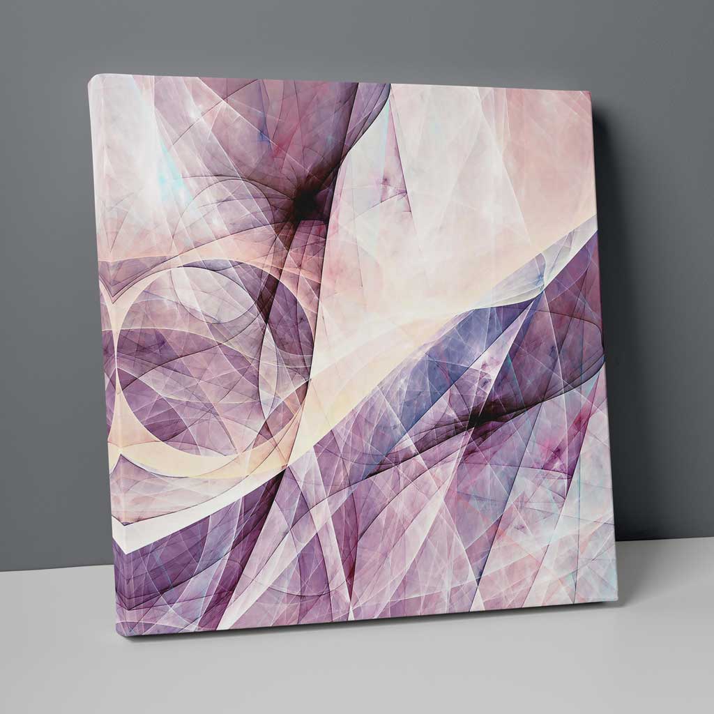 Abstract Fractal Lilac Pink Purple No. 3 Print on Canvas | Bowlift
