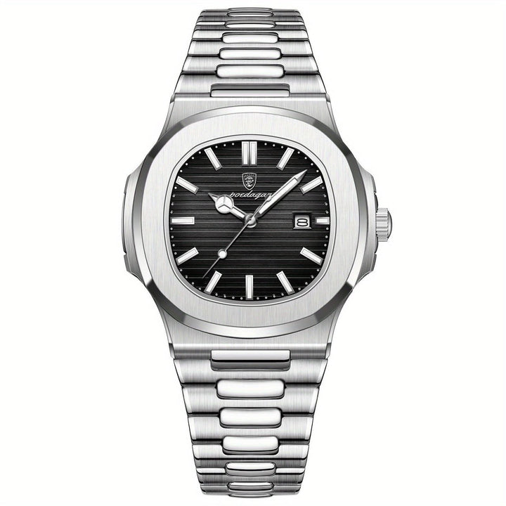 BowLift | Men’s Stainless Steel Quartz Wristwatch with Date