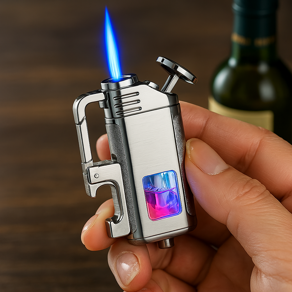 Modern Windproof Metal  Bottle Opener Keychain Lighter | Bowlift