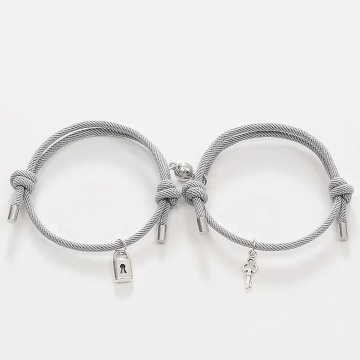 BowLift | Lock and Key Magnetic Rope Bracelet Set