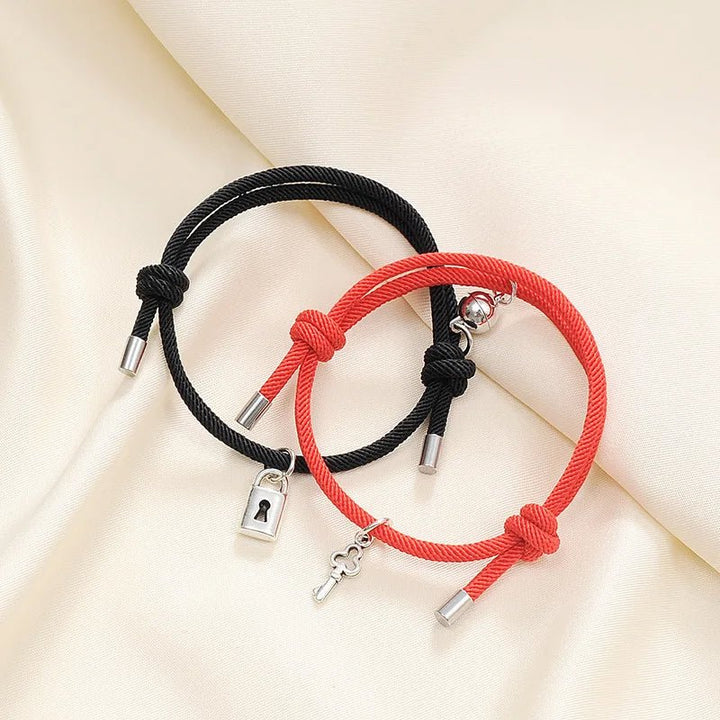 BowLift | Lock and Key Magnetic Rope Bracelet Set