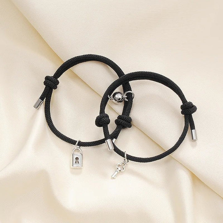 BowLift | Lock and Key Magnetic Rope Bracelet Set