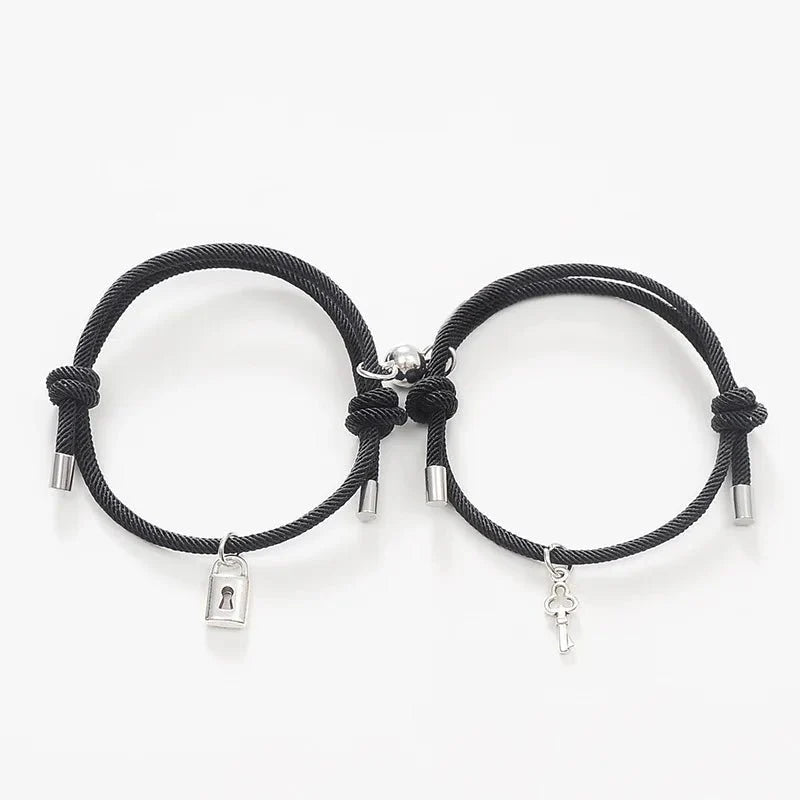 BowLift | Lock and Key Magnetic Rope Bracelet Set