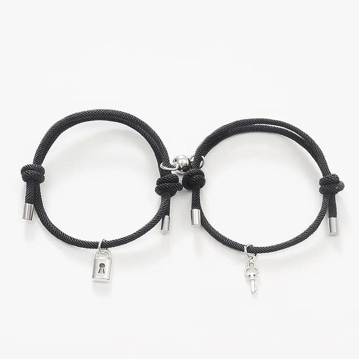 BowLift | Lock and Key Magnetic Rope Bracelet Set