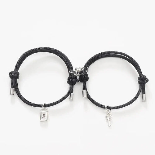 BowLift | Lock and Key Magnetic Rope Bracelet Set