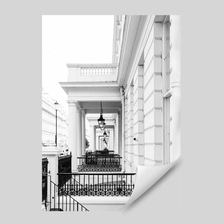 Black & White London Elegant Facade Photo Print | Bowlift
