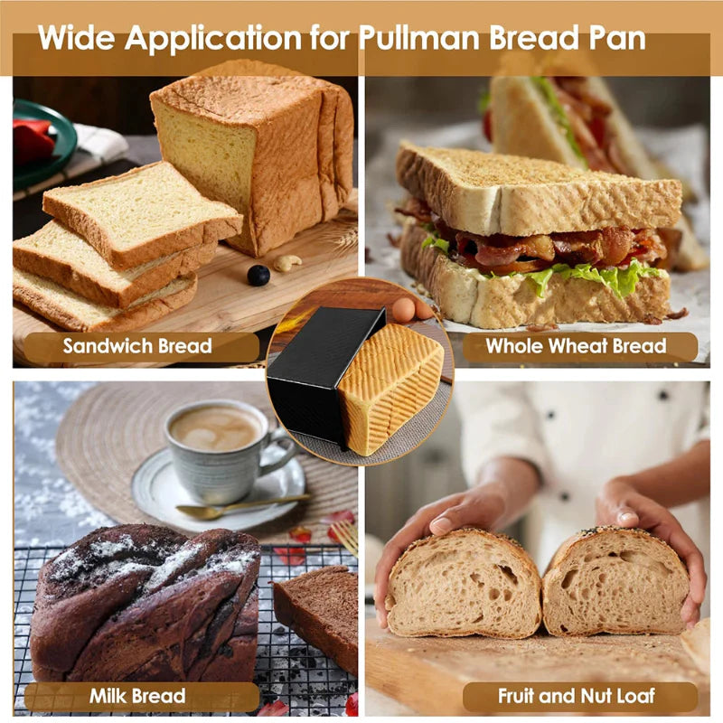 Long Pullman Loaf Pan with Lid Non-Stick Stainless Steel Bread Mold | Bowlift