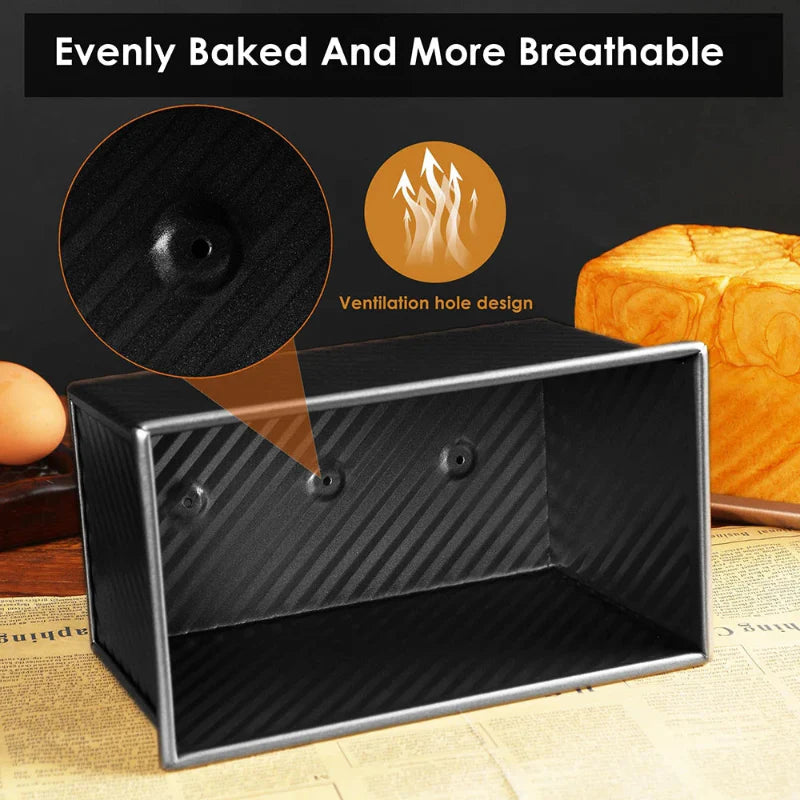 Long Pullman Loaf Pan with Lid Non-Stick Stainless Steel Bread Mold | Bowlift