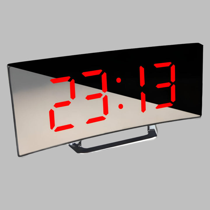 BowLift | Curved LED Alarm Clock | Compact Design with Snooze Function for Bedroom or Study Use