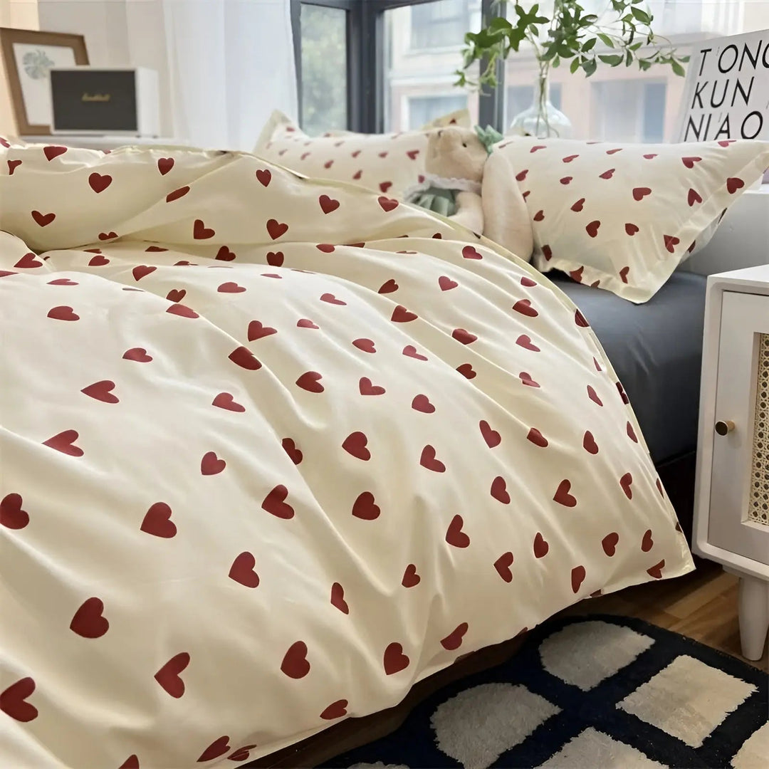 BowLift | LoveLuxe Heart Motif Quilt Cover Set