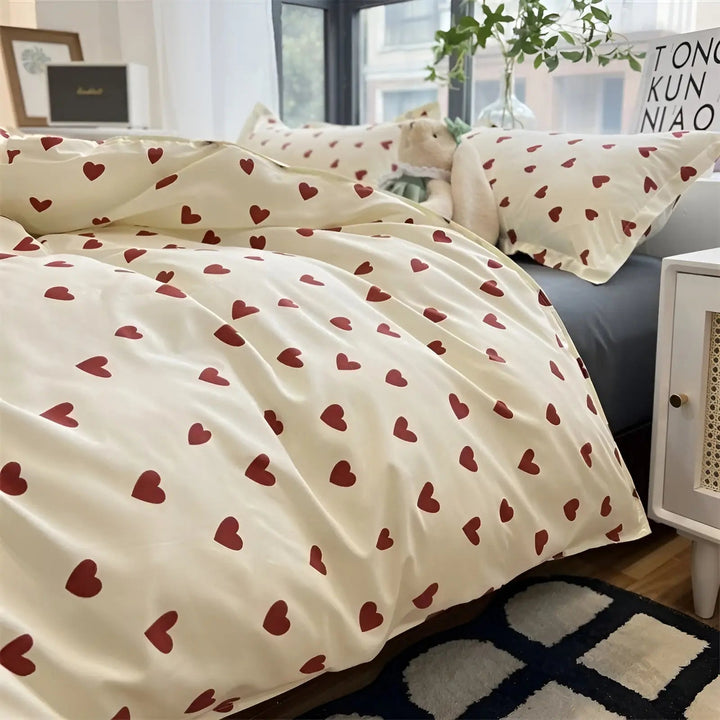 BowLift | LoveLuxe Heart Motif Quilt Cover Set