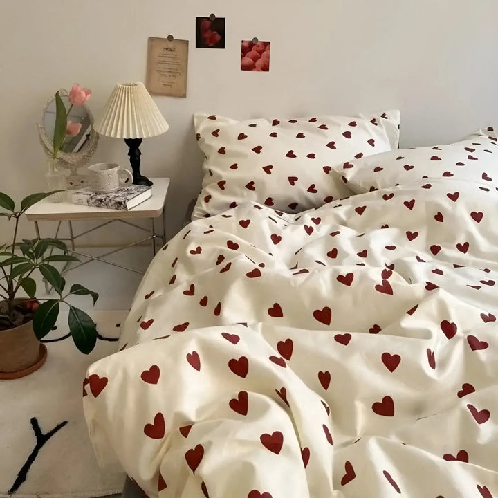 BowLift | LoveLuxe Heart Motif Quilt Cover Set