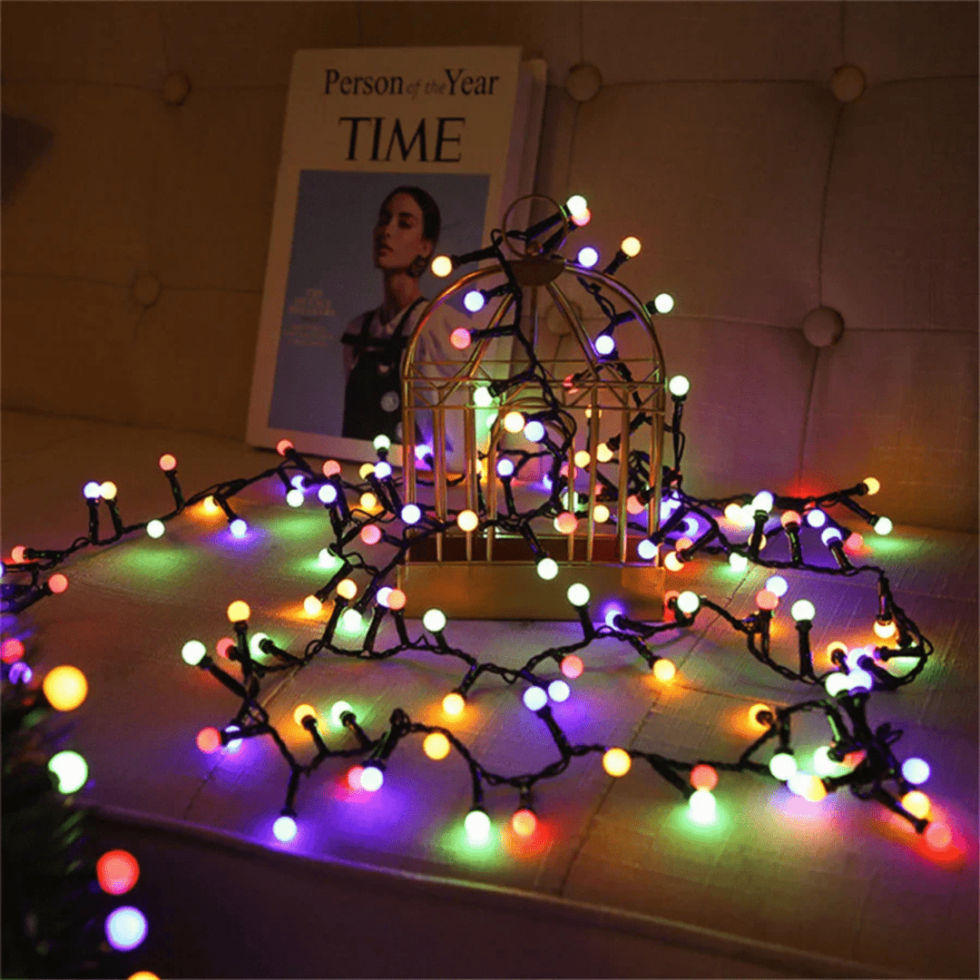 BowLift | LUMIGLOW – Outdoor LED String Lights with Waterproof Globe Bulbs & 8 Lighting Modes
