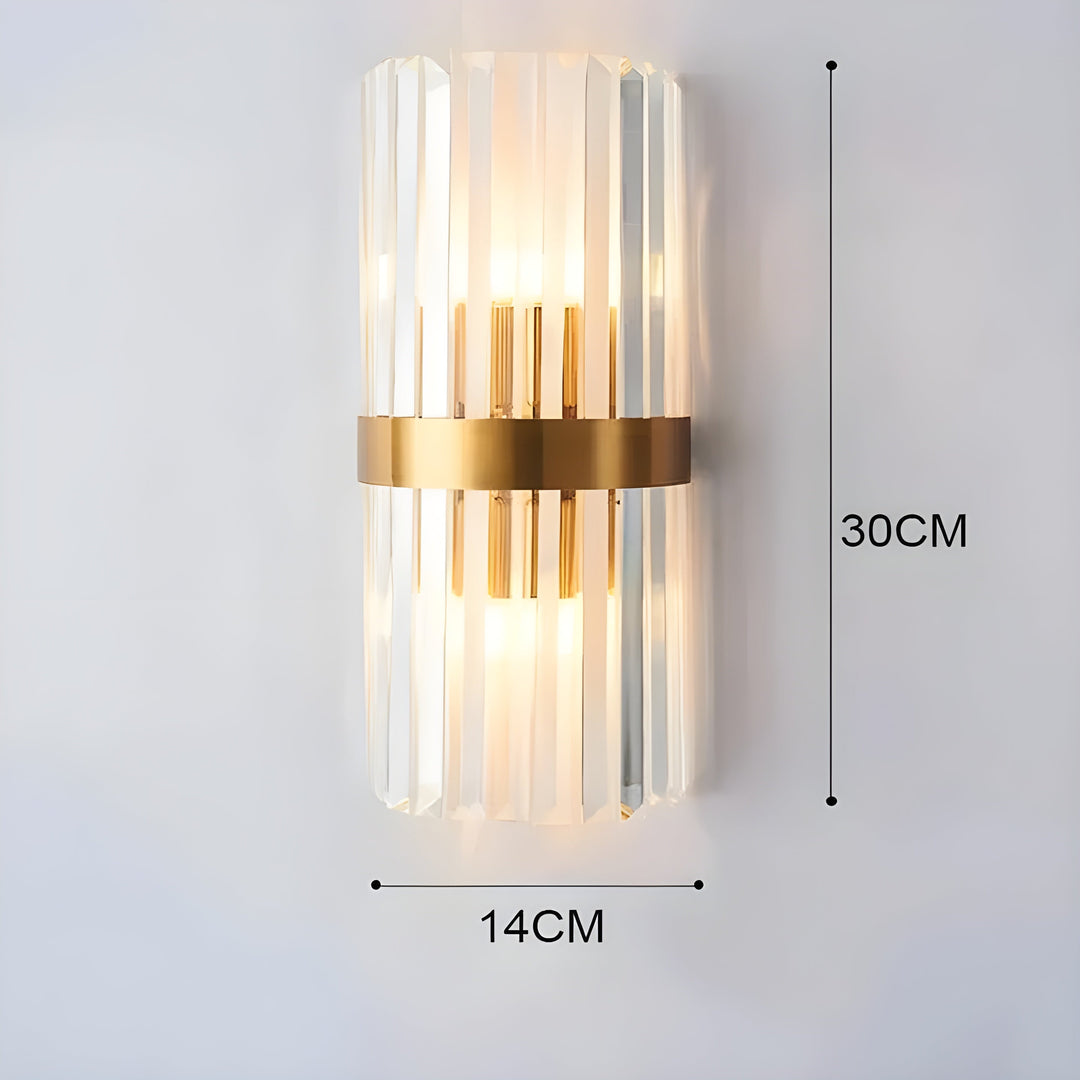 Wall lamp with crystal effect – Elegant design with golden accent | Bowlift