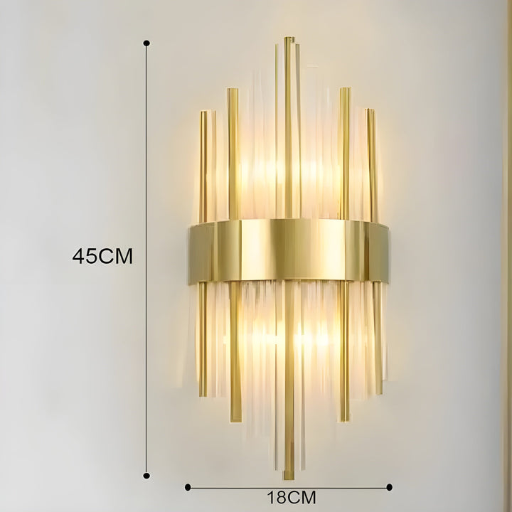 Wall lamp with crystal effect – Elegant design with golden accent | Bowlift