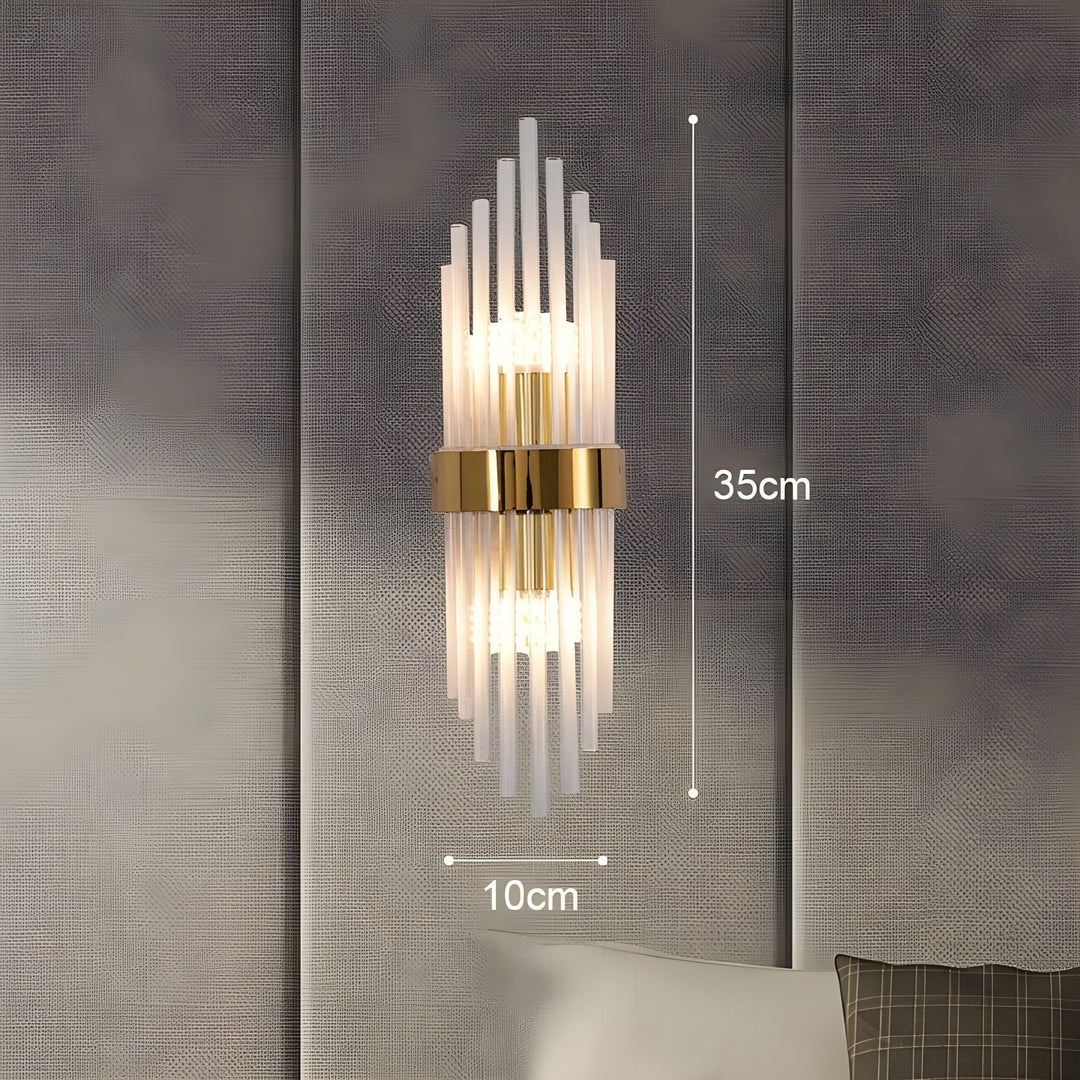 Wall lamp with crystal effect – Elegant design with golden accent | Bowlift