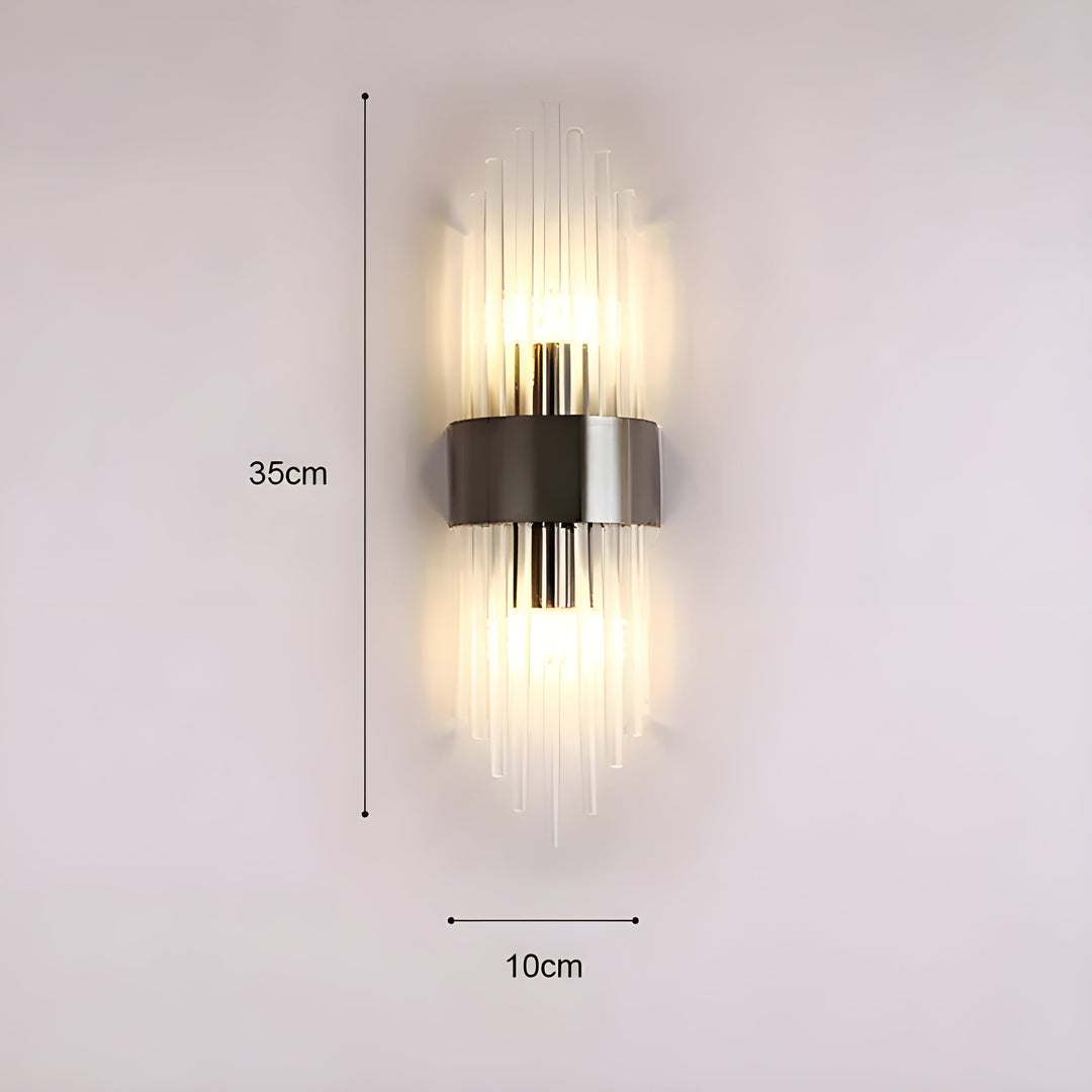 Wall lamp with crystal effect – Elegant design with golden accent | Bowlift