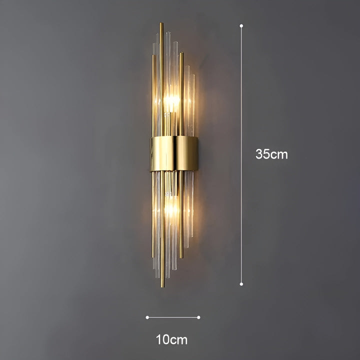 Wall lamp with crystal effect – Elegant design with golden accent | Bowlift