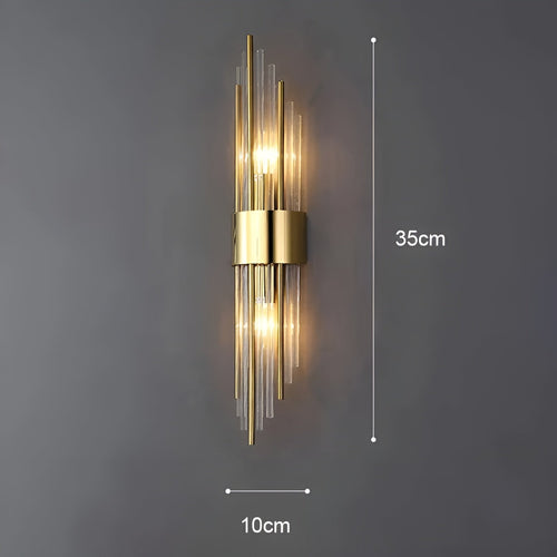 Wall lamp with crystal effect – Elegant design with golden accent | Bowlift