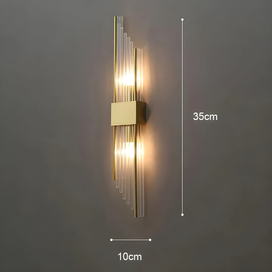 Wall lamp with crystal effect – Elegant design with golden accent | Bowlift