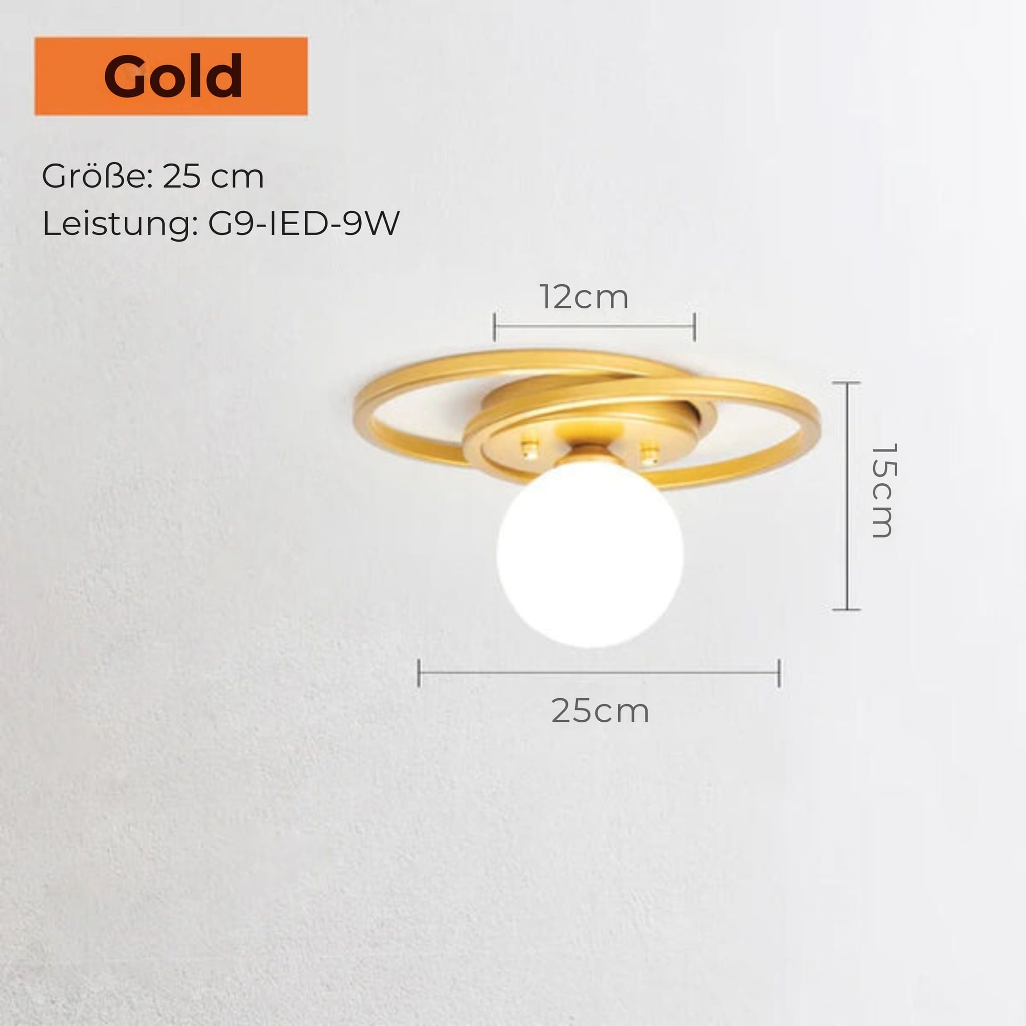 BowLift | LumiNoble | Timeless ceiling light with golden LED ball design