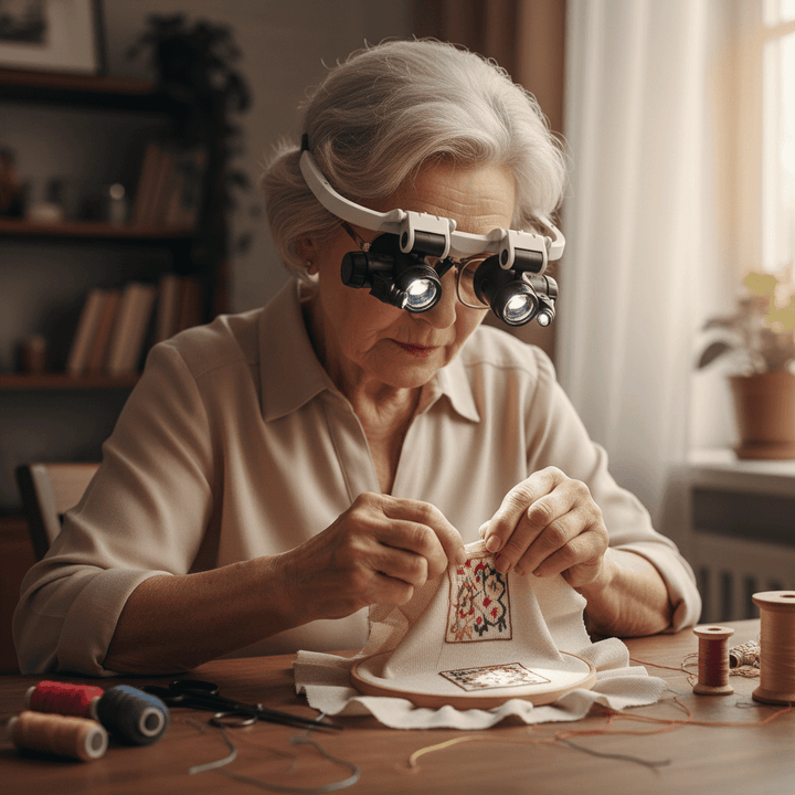 BowLift | LUMIVISOR – Adjustable LED Magnifying Glasses with 8x–23x Zoom