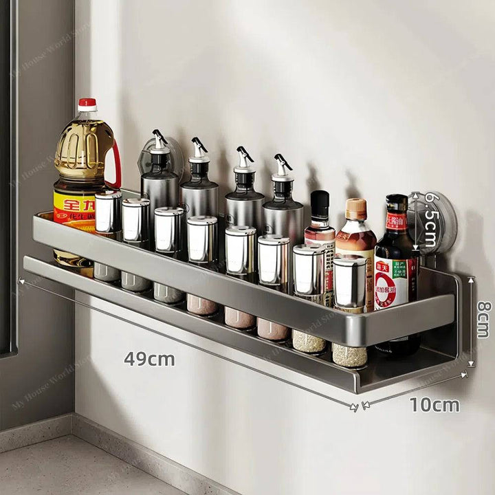 BowLift | Wall-Mounted Suction Cup Spice Rack Organizer for Kitchen Storage and Easy Access to Spices