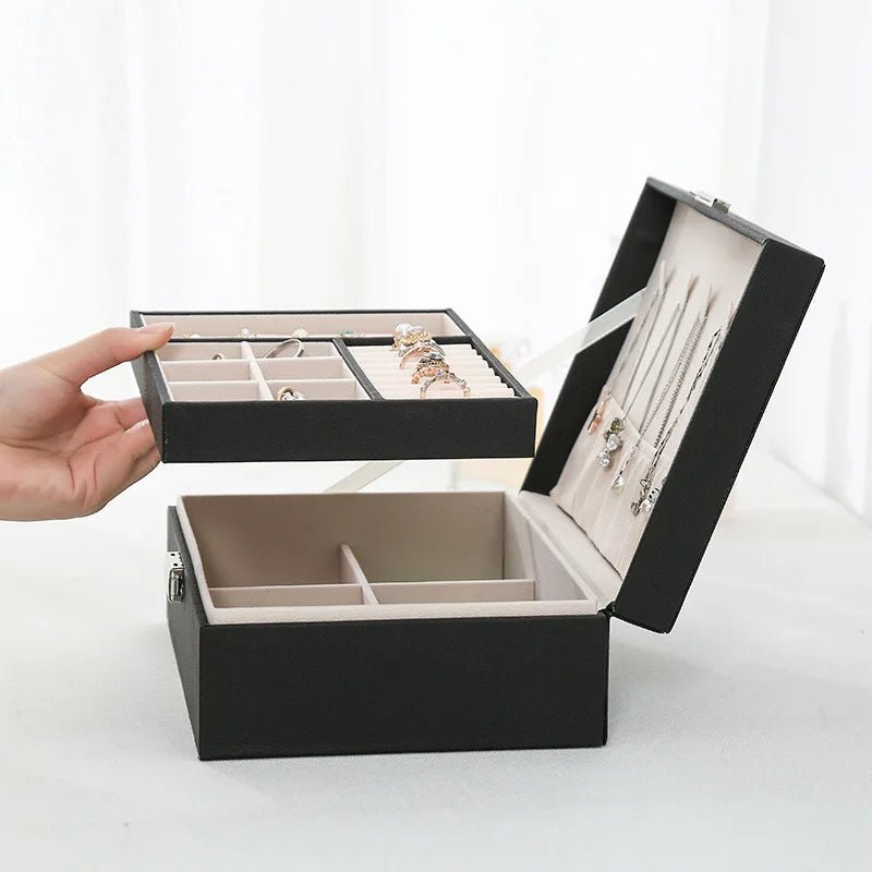 BowLift | LuxeWood – Elegant Wooden Jewelry Box with PU Leather