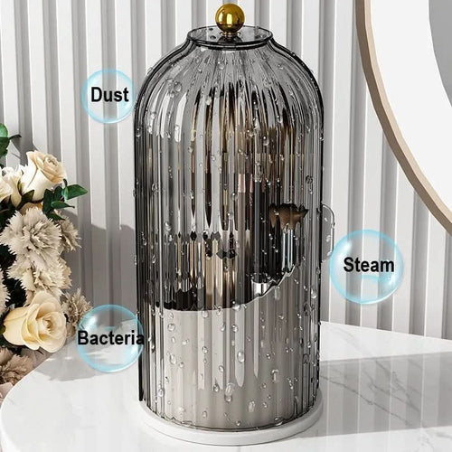 BowLift | 360° Rotating Makeup Brush Organizer with Lid