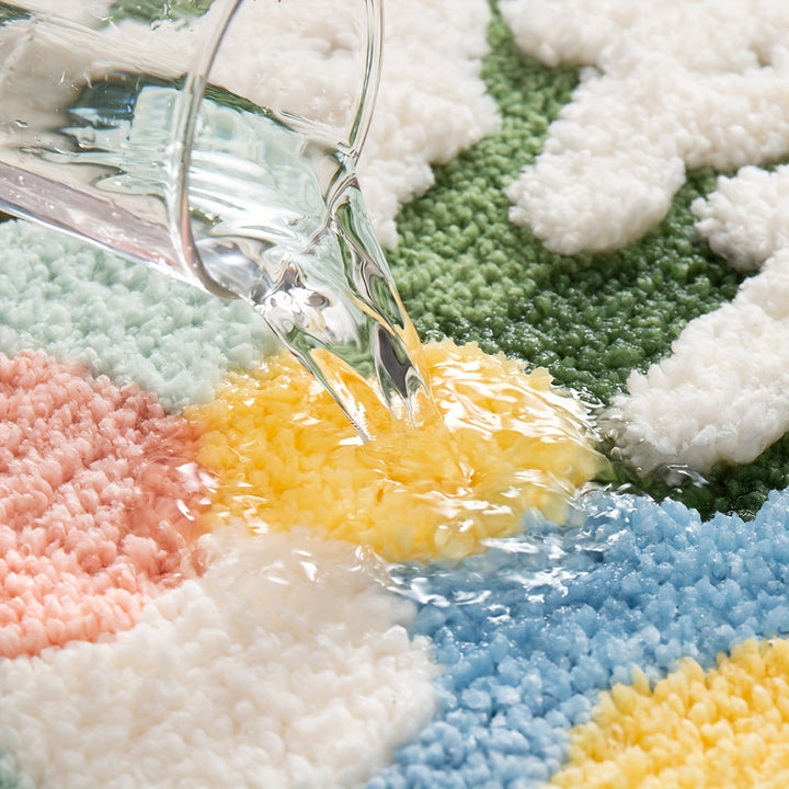 BowLift | Luxury Bath Mat with Floral Pattern, Extra Soft and Absorbent - Florina
