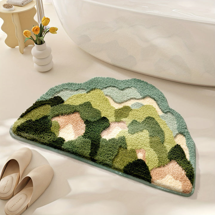 BowLift | Velvaflor Bathroom Mat Flower Pattern | Extra Soft & Non-Slip | 45x70 cm | 2 cm Thick
