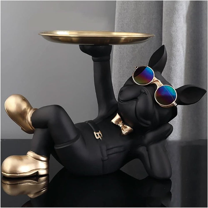 BowLift | Resin Bulldog Decor Tray Sculpture
