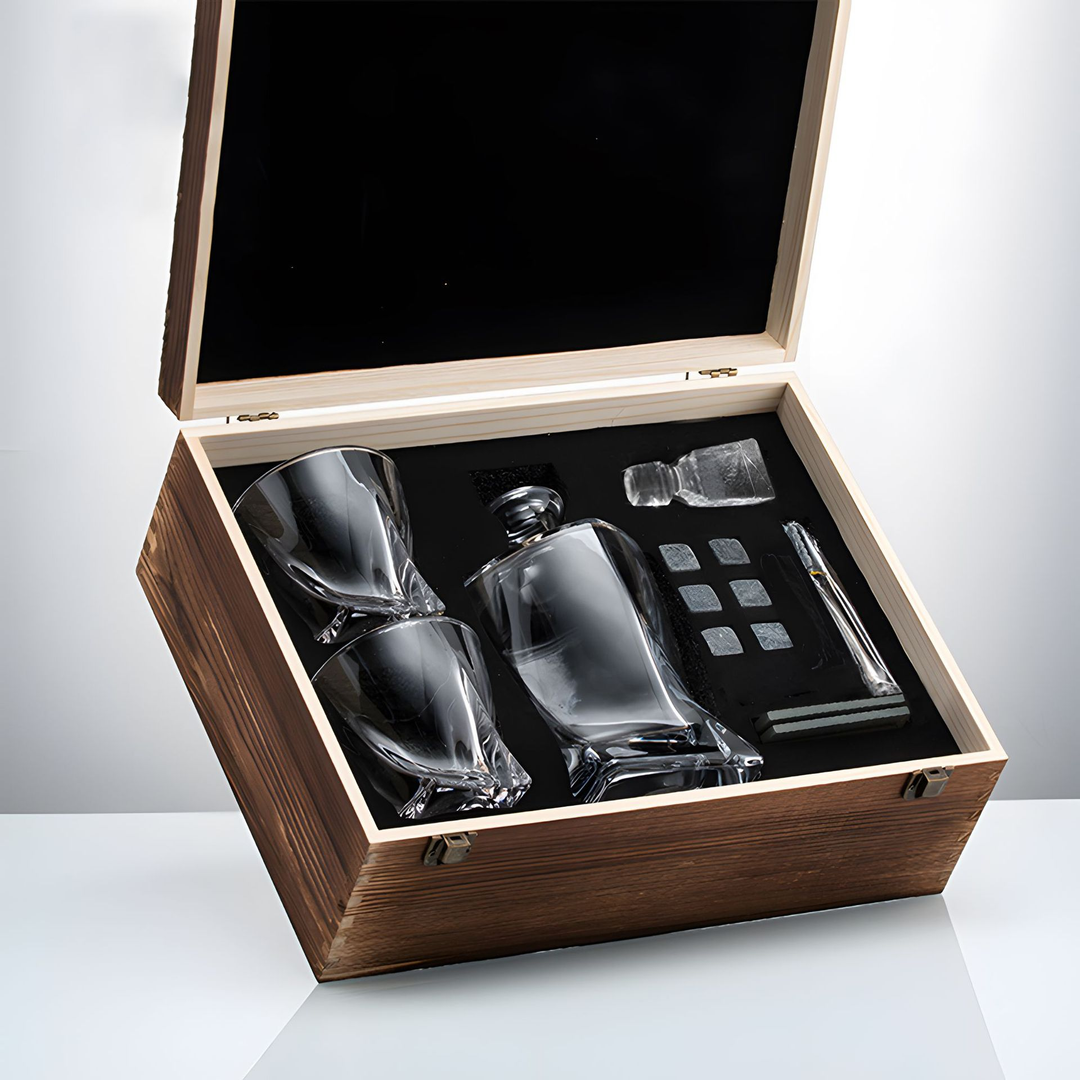 BowLift | Luxury Crystal Whiskey Carafe and Glass Set - WhiskeyWave