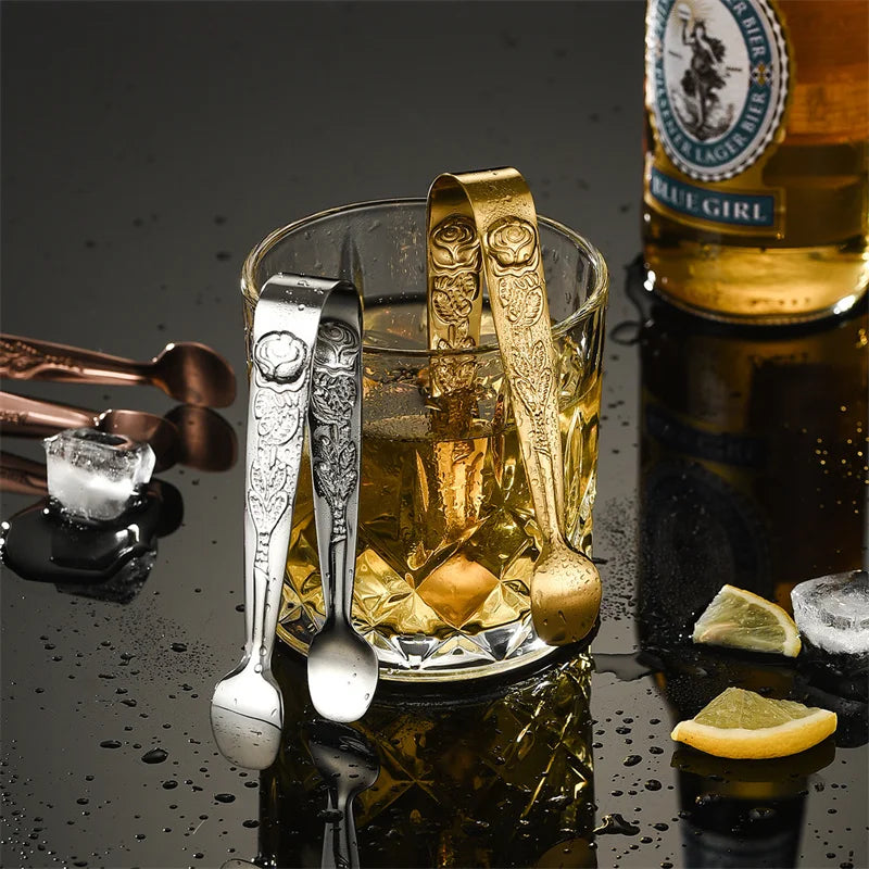 Luxury Stainless Steel Ice Cube Clip Small Sugar Fruit Kitchen Tong | Bowlift