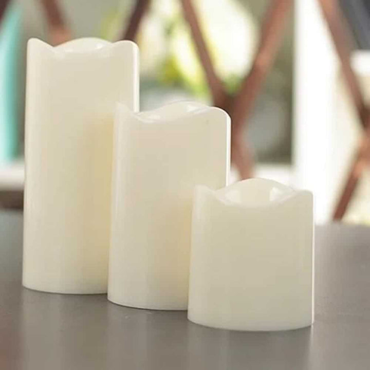 LED Candles - 3 pieces - 7.5/11.5/15 cm - with remote control - with color change | Bowlift