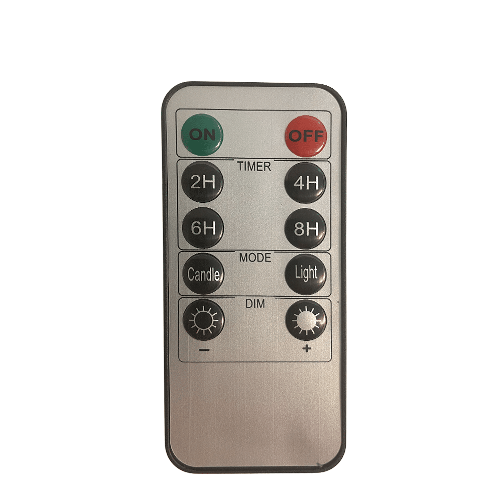 LED light white in plastic - with movable flame and remote control (3 pieces) | Bowlift