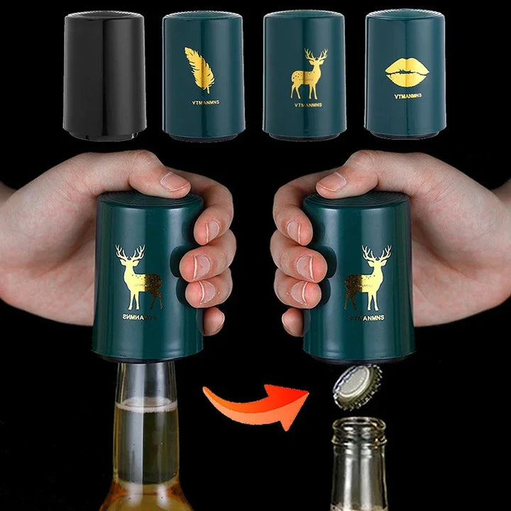 Magnetic Beer Bottle Opener Stainless Steel Push-Down Bottle Opener | Bowlift