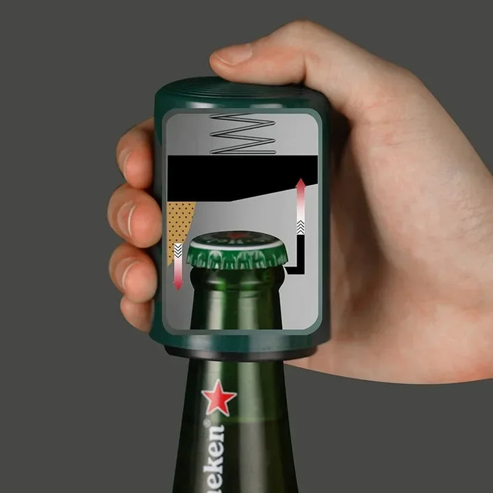 Magnetic Beer Bottle Opener Stainless Steel Push-Down Bottle Opener | Bowlift
