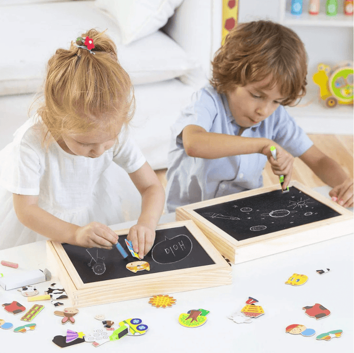 BowLift | Magnidraw Duo – Double-Sided Magnetic and Chalk Drawing Board for Kids – Creative Learning and Play
