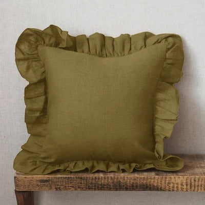 BowLift | Elegant Linen Cushion Cover - with Ruffles for Ultimate Comfort