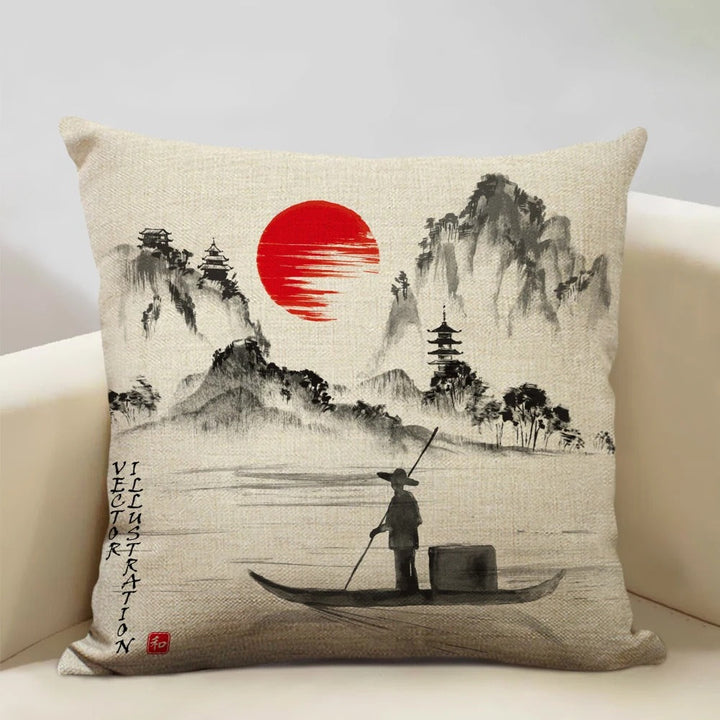 BowLift | BeauRêve Cushion Cover with Mount Fuji - Japanese Style for Any Space