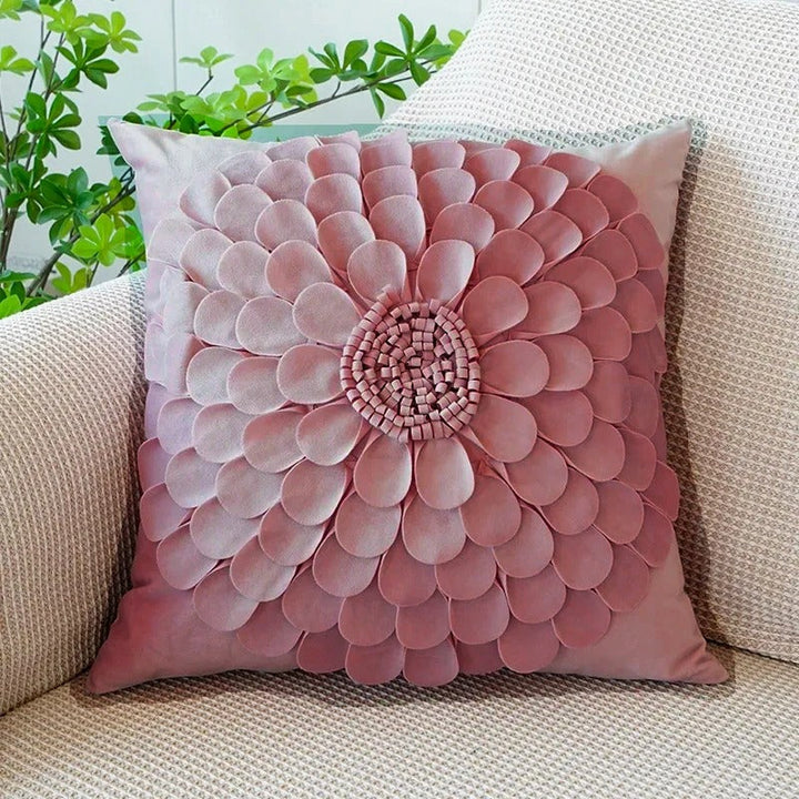 Pink Cushion Cover with Floral Pattern – Decorative Pillowcase for Living Room and Kids Room | Bowlift