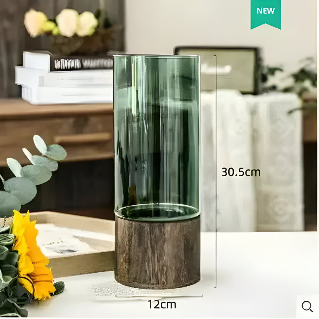 TranquilBowliftoom Vase – European Hydroponics Wood and Glass Vase | Bowlift