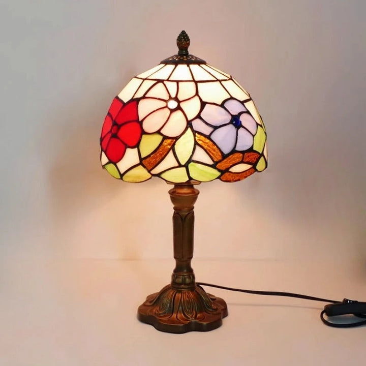 Vintage Tiffany Glass Retro Baroque LED Table Lamp E27 Bowlift