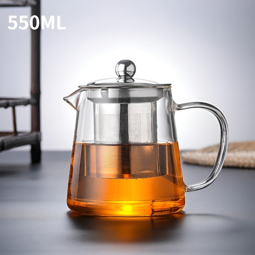 BowLift | Teekanne Claritéa | Borosilicate glass | With stainless steel filter & wooden lid | Heat resistant & dishwasher safe