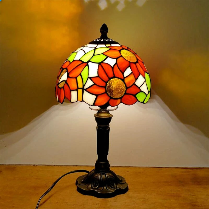 Vintage Tiffany Glass Retro Baroque LED Table Lamp E27 Bowlift