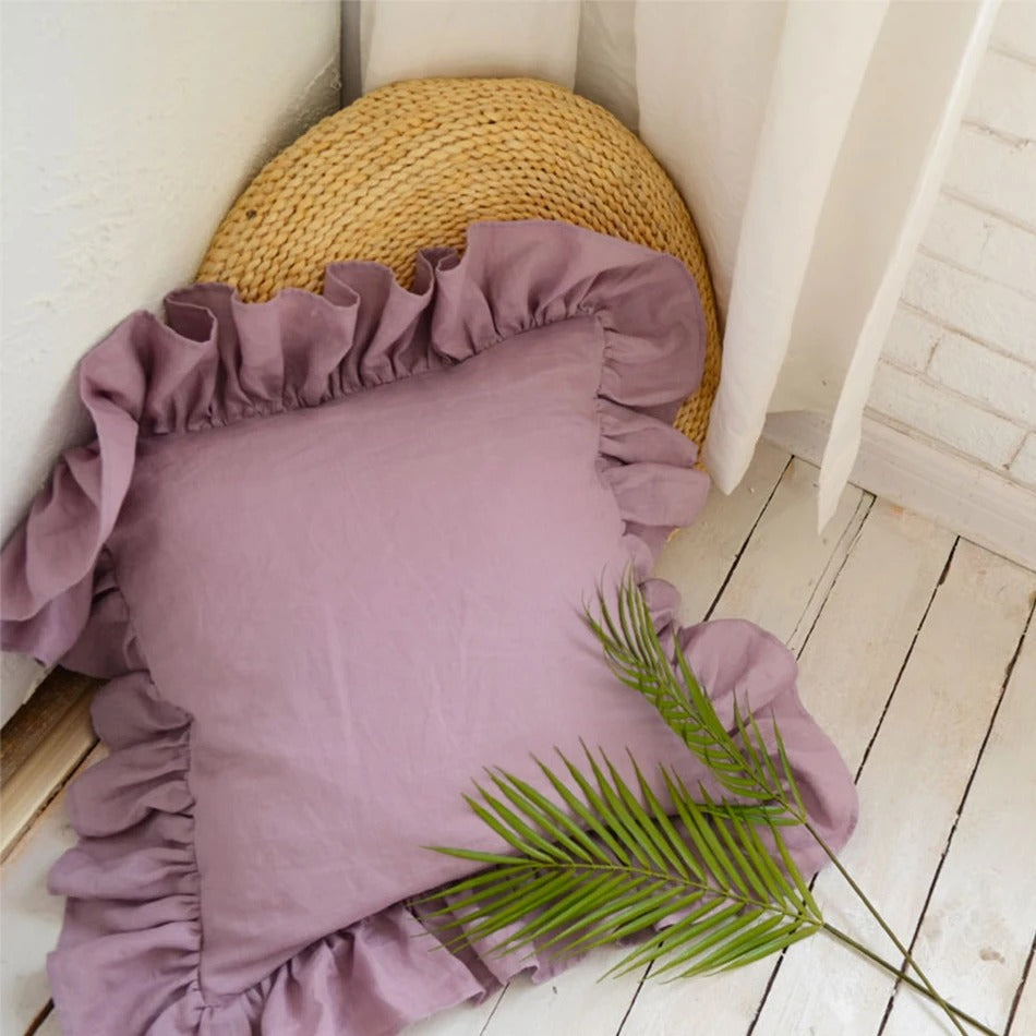 BowLift | Elegant Linen Cushion Cover - with Ruffles for Ultimate Comfort