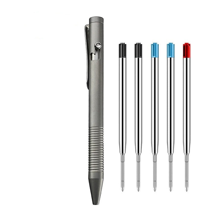 BowLift | Stonewashed Titanium Bolt Action Pen – Durable Metal Mechanical Writing Pen
