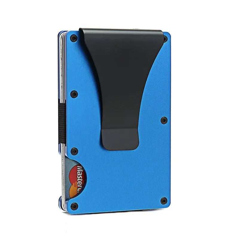 BowLift | Titanium Matte Cobalt Card Holder – Slim & Stylish RFID Wallet for Men & Women